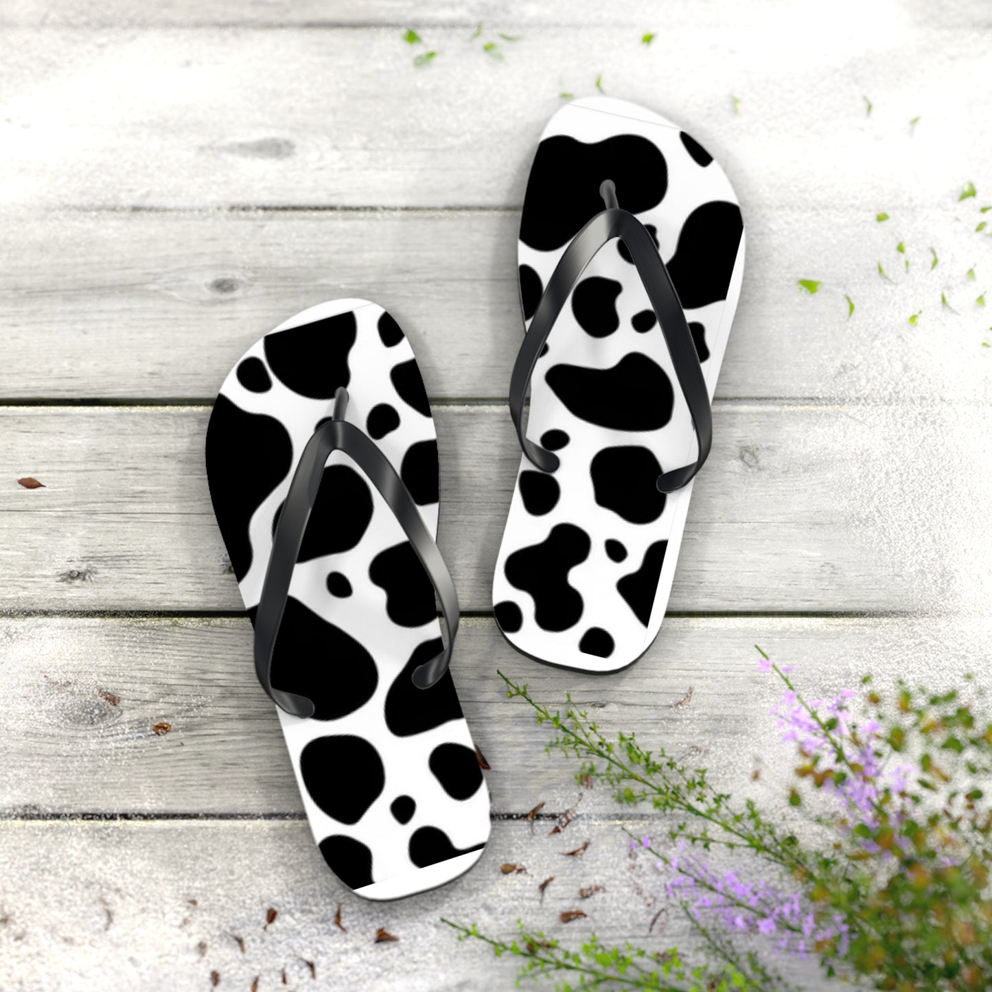 Mens Flip Flops in Dalmatian Print, Fun Sandals for Men, Bachelor Party Flip Flops, Gift for Father, Gift for Dad, Animal Design Sandals