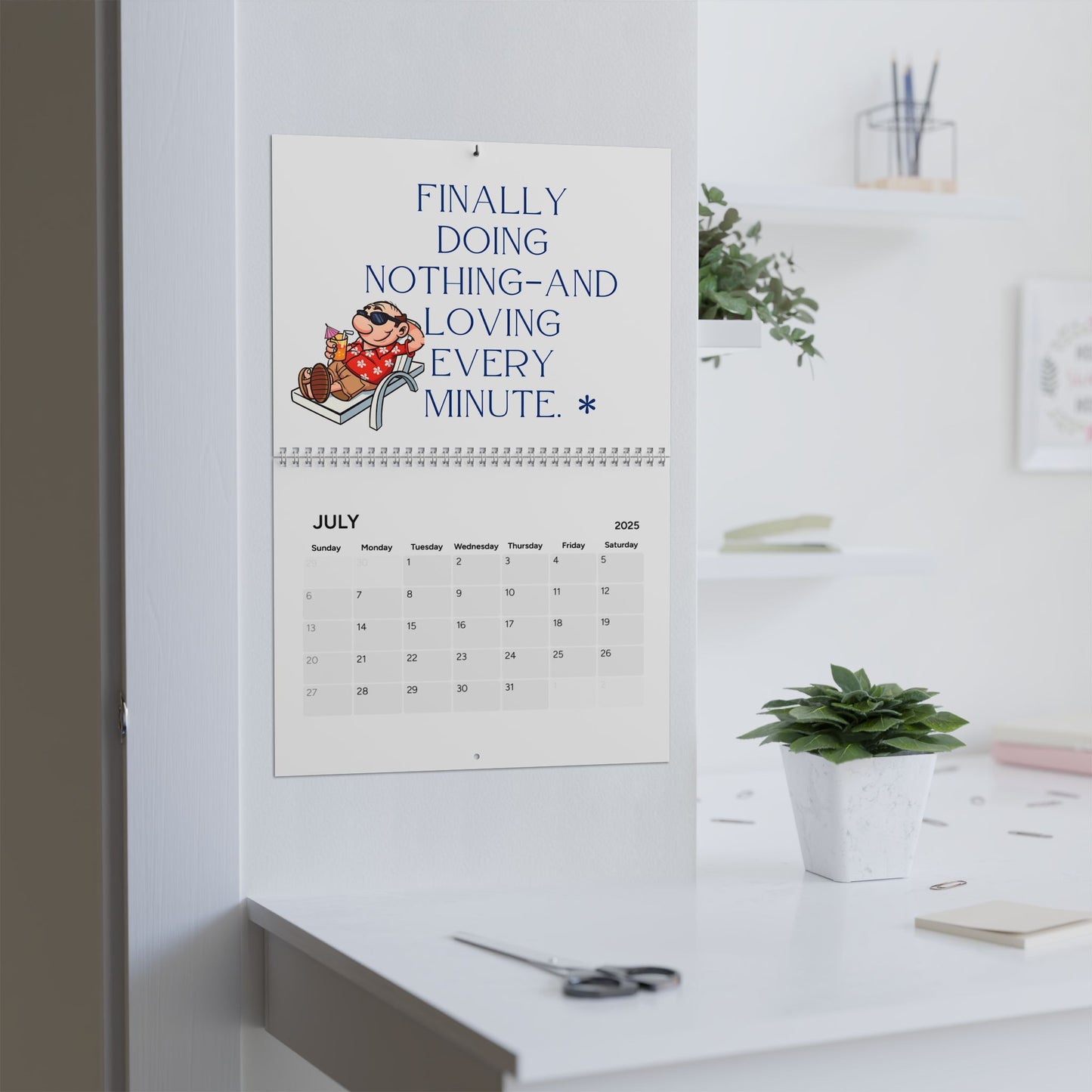 Retirement Calendar For Retiree, Funny 2025 Wall Calendar, Humorous Retirement Wall Calendar, Wall Decor, Retirement Gift