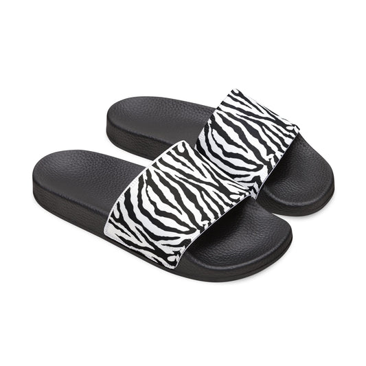 Animal Print Sandals, Zebra Womens Slide Sandals, 8 sizes, Beachwear, Special Occasion Footwear, Bachelorette Party Sandals, Womens Slides, Resort Wear