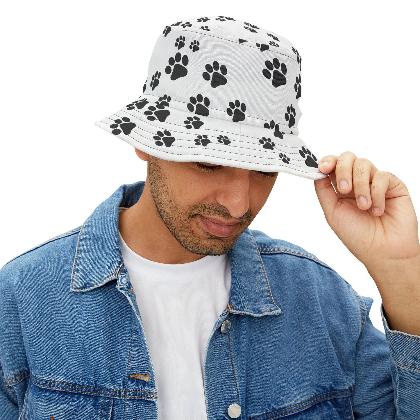 Bucket Hat with Dog Paw Print, Fathers Day Gift for Dad, Dog Lover Gift, Gift For Dog Lover, Fun Bucket Hat, Personalized Sun Hat, Beach Hat