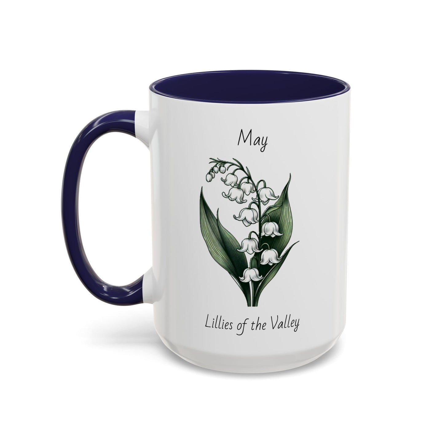 May Coffee Mug Flower Coffee Mug, May Birth Flower - Lillies Of The Valley, Birthday Gift Flower Mug