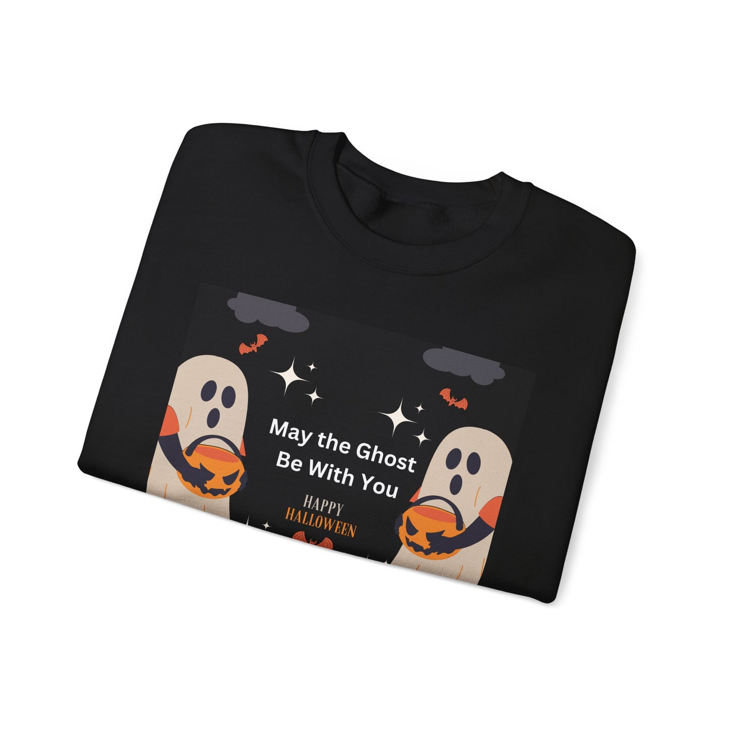 Halloween Sweatshirt, Halloween Costume, Ghost Halloween Unisex Heavy Blend™ Crewneck Sweatshirt in Black