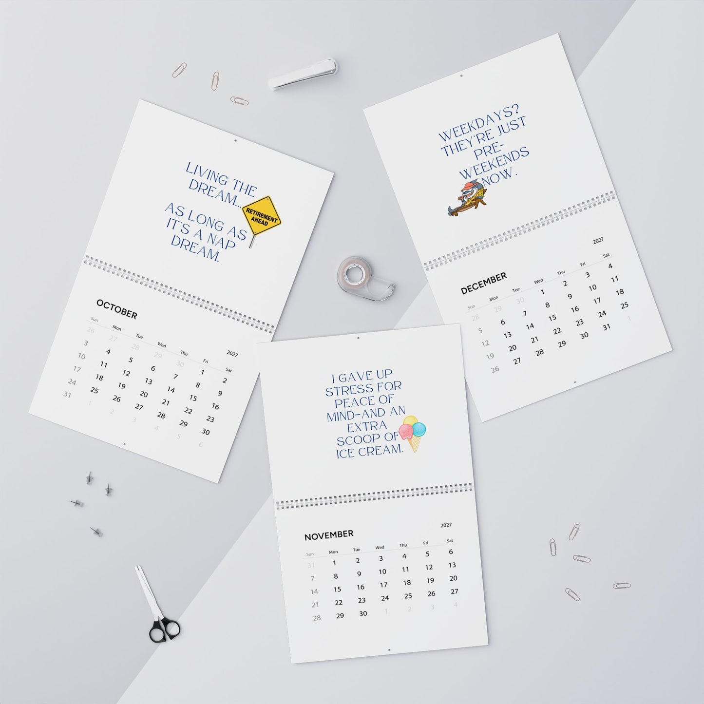 2027 Wall Calendar, Retirement Wall Calendar 2027, Monthly Planner, Retirement Gift For Couple, Retirement Party Gift