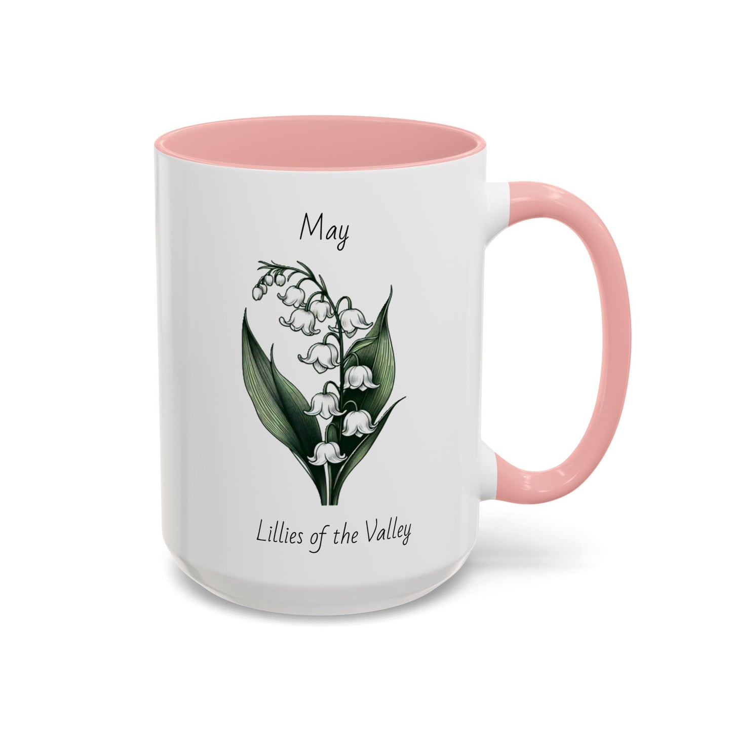 May Coffee Mug Flower Coffee Mug, May Birth Flower - Lillies Of The Valley, Birthday Gift Flower Mug