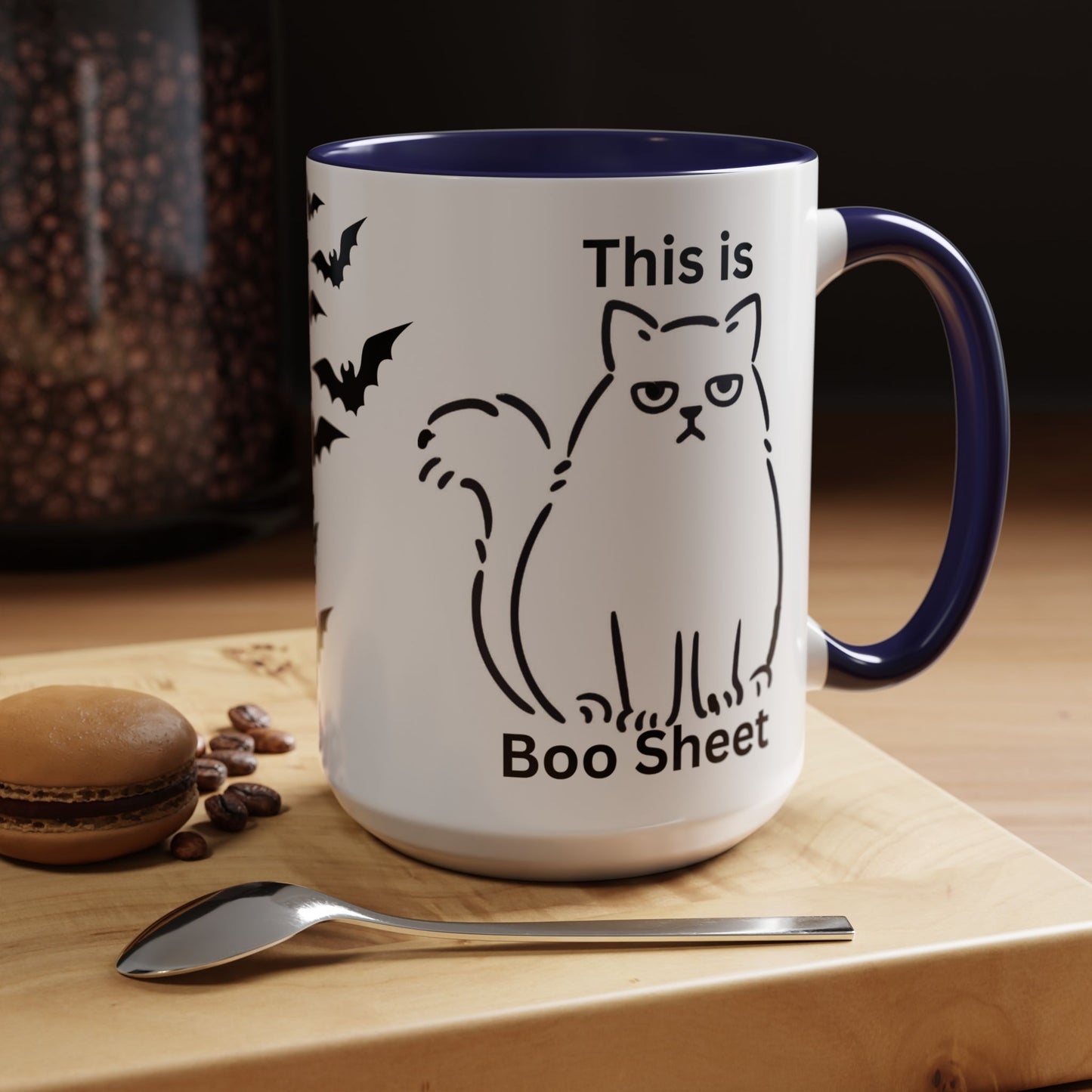 Halloween Coffee Mug, Gift for Halloween, Cat Lover Mug, Sarcastic Cat Coffee Mug, Cat Lover Gift, Gift For Cat Owner, Scary Halloween Mug, Bat Coffee Mug