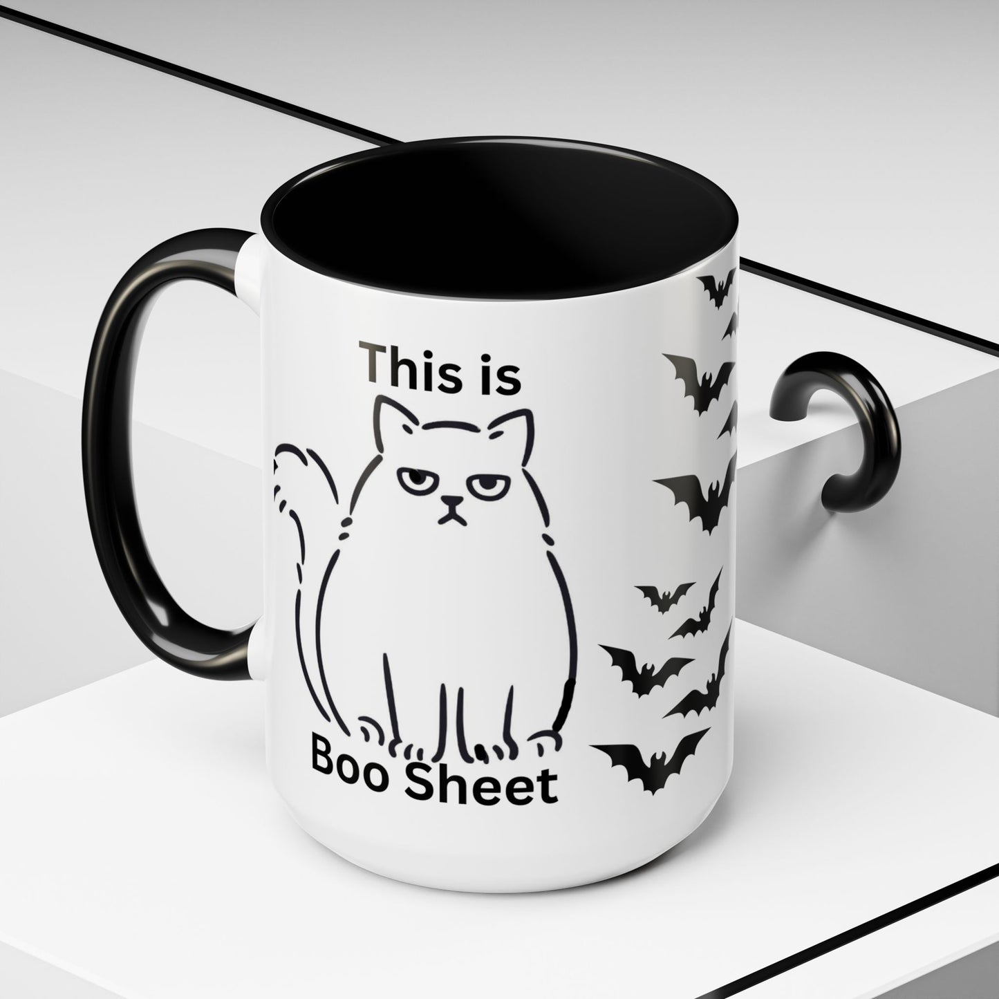 Halloween Coffee Mug, Gift for Halloween, Cat Lover Mug, Sarcastic Cat Coffee Mug, Cat Lover Gift, Gift For Cat Owner, Scary Halloween Mug, Bat Coffee Mug