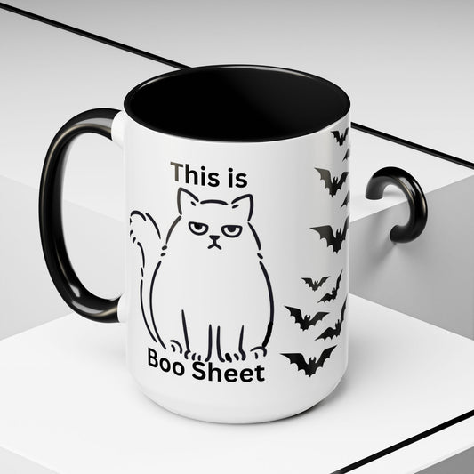 Halloween Coffee Mug, Gift for Halloween, Cat Lover Mug, Sarcastic Cat Coffee Mug, Cat Lover Gift, Gift For Cat Owner, Scary Halloween Mug, Bat Coffee Mug