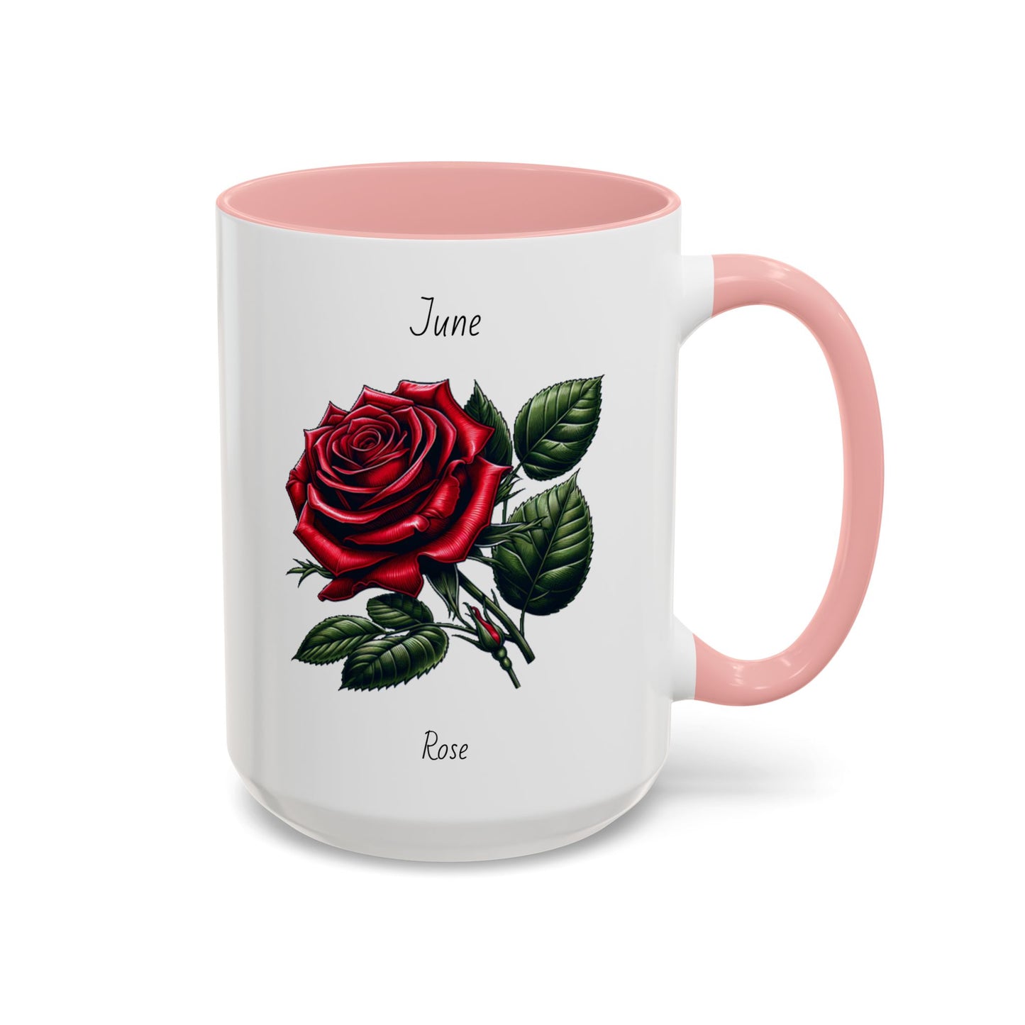 June Coffee Mug Flower Coffee Mug, June Birth Month Flower - Rose, Birthday Gift Flower, Girlfriend Gift, Coffee Lover Gift