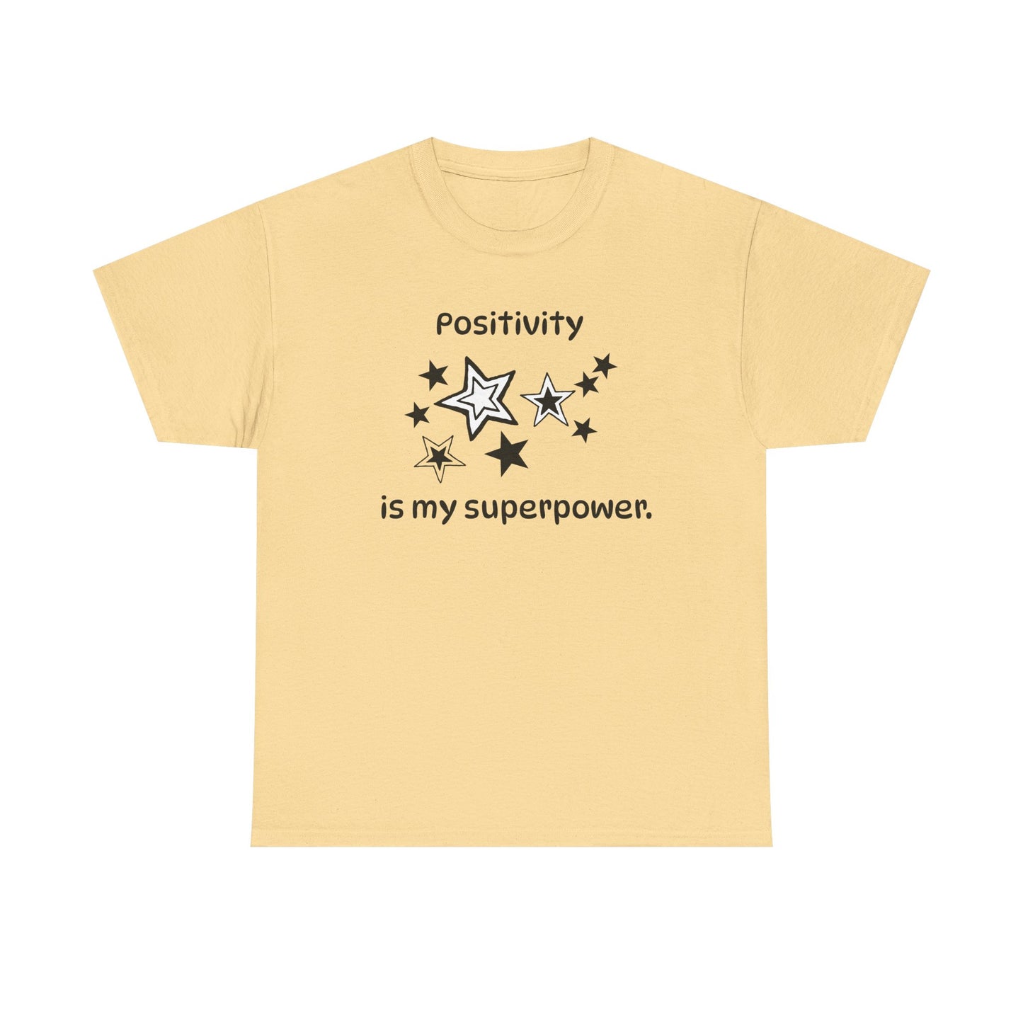 Yoga T Shirt, Inspirational T Shirt, Positivity is my Superpower Unisex Heavy Cotton Tee, Adult T Shirt For Woman, Yoga Shirt