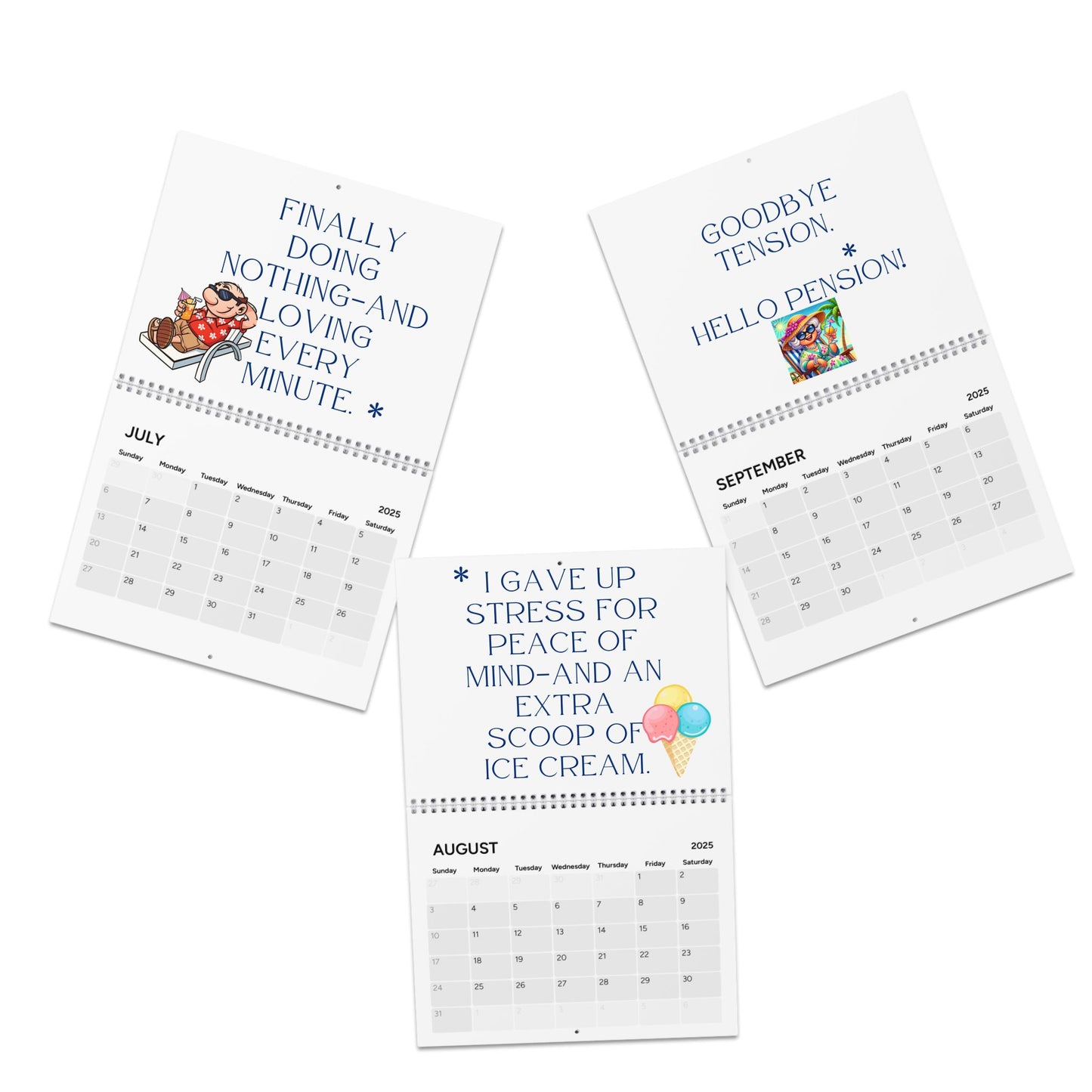 Retirement Calendar For Retiree, Funny 2025 Wall Calendar, Humorous Retirement Wall Calendar, Wall Decor, Retirement Gift