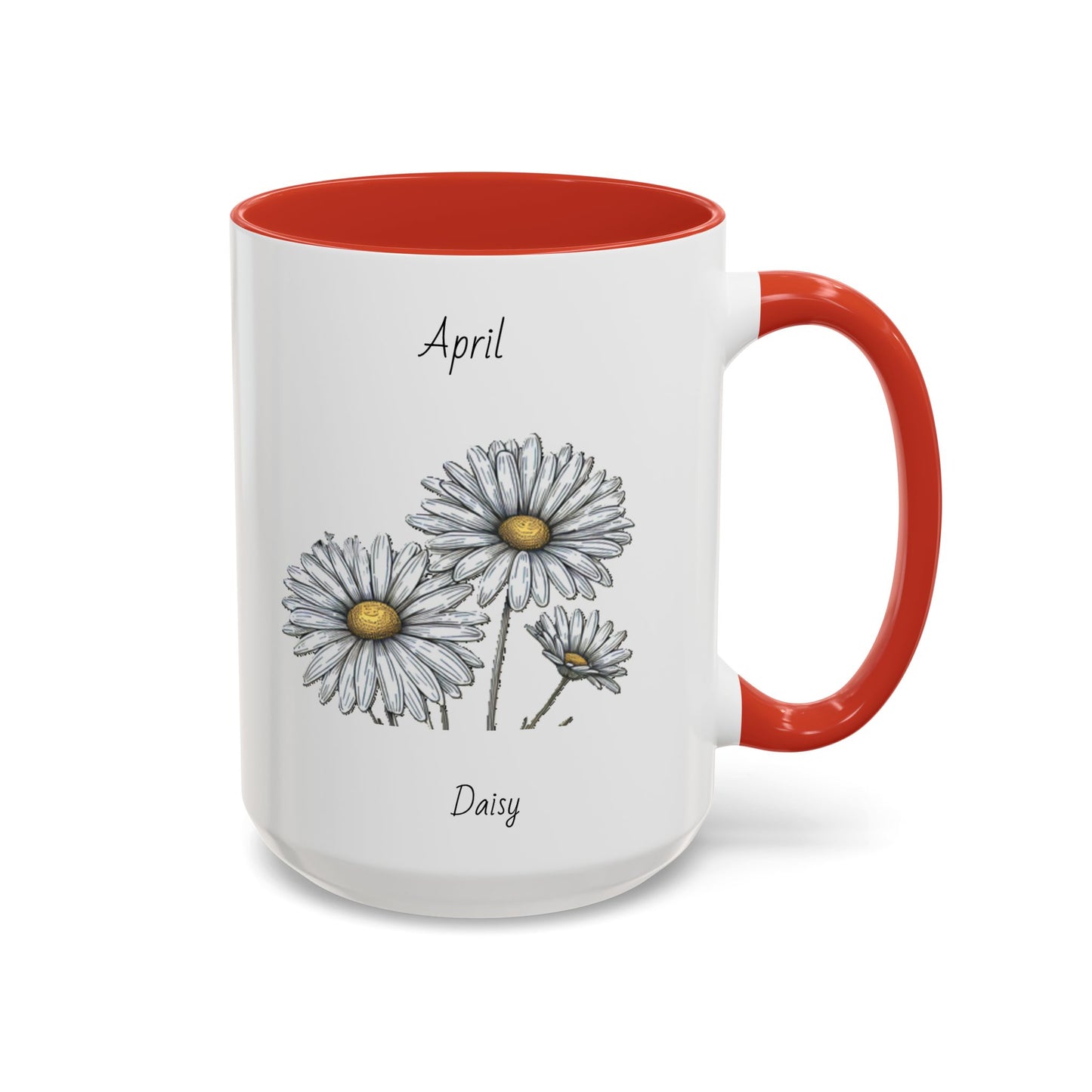 April Coffee Mug Flower Coffee Mug, April Birth Month Flower - Daisy, Birthday Gift Flower, Girlfriend Gift, Coffee Lover Gift