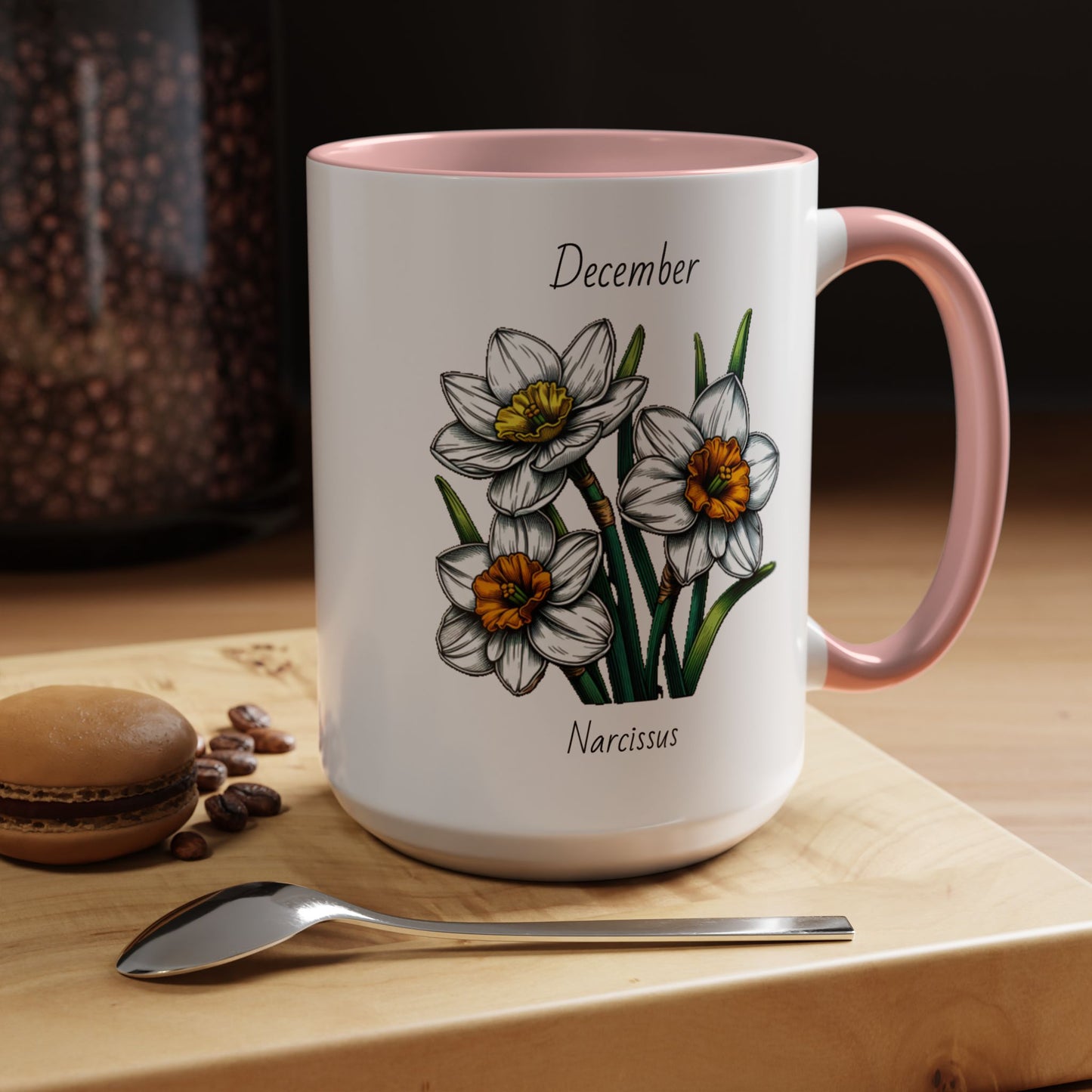 December Coffee Mug Flower Coffee Mug, December Birth Month Flower - Narcissus, December Birthday Gift Flower Mug