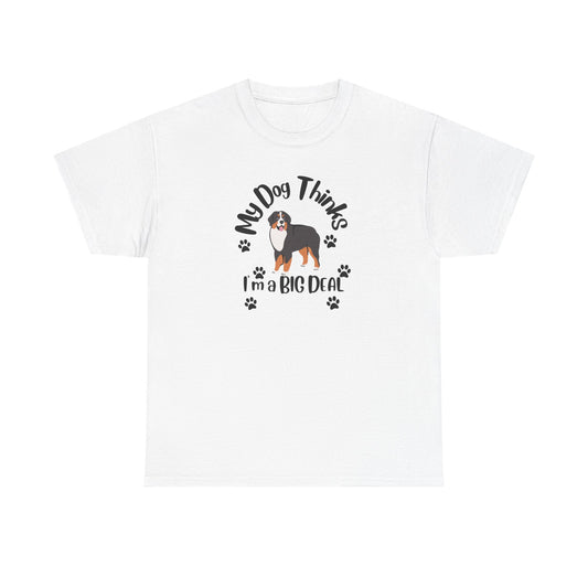 Bermies Mt Dog Tee, White Cotton T Shirt for Her, My Dog Thinks Puppy Cotton T Shirt, S-5XL sizes, Dog Lovers T Shirt, Handmade gift for Dad