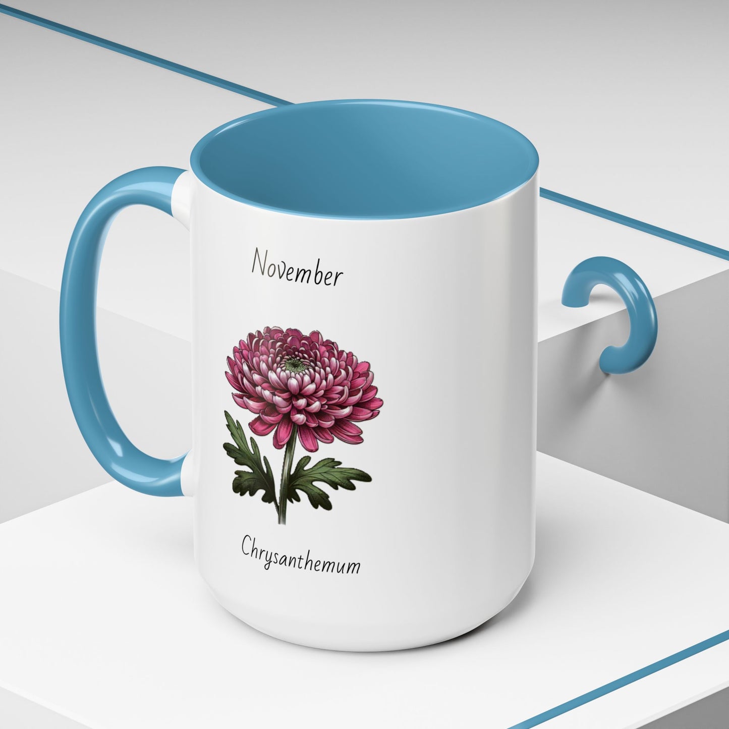 November Coffee Mug Flower Coffee Mug, November Birth Month Flower - Chrysanthemum, November Birthday Gift Flower Mug