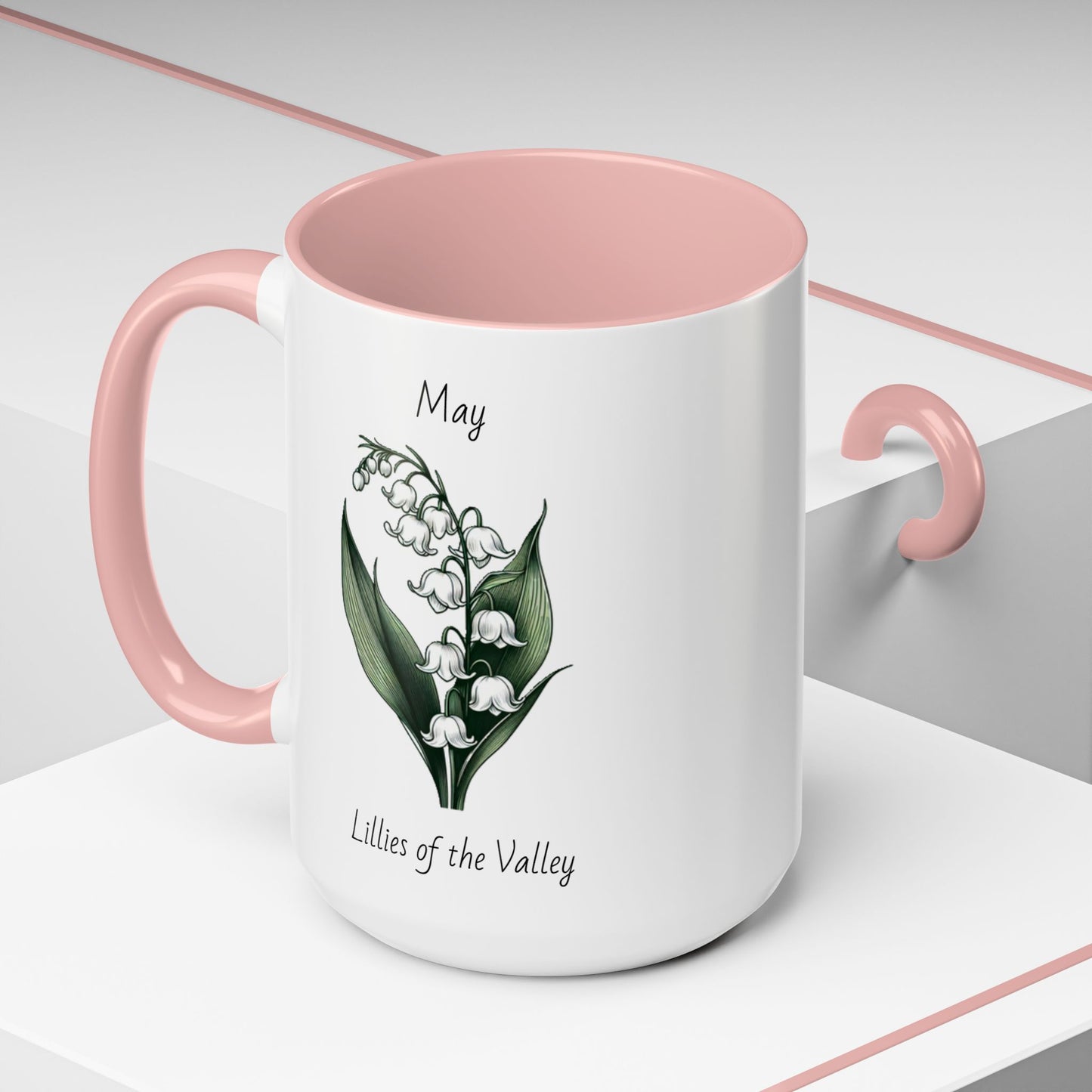 May Coffee Mug Flower Coffee Mug, May Birth Flower - Lillies Of The Valley, Birthday Gift Flower Mug