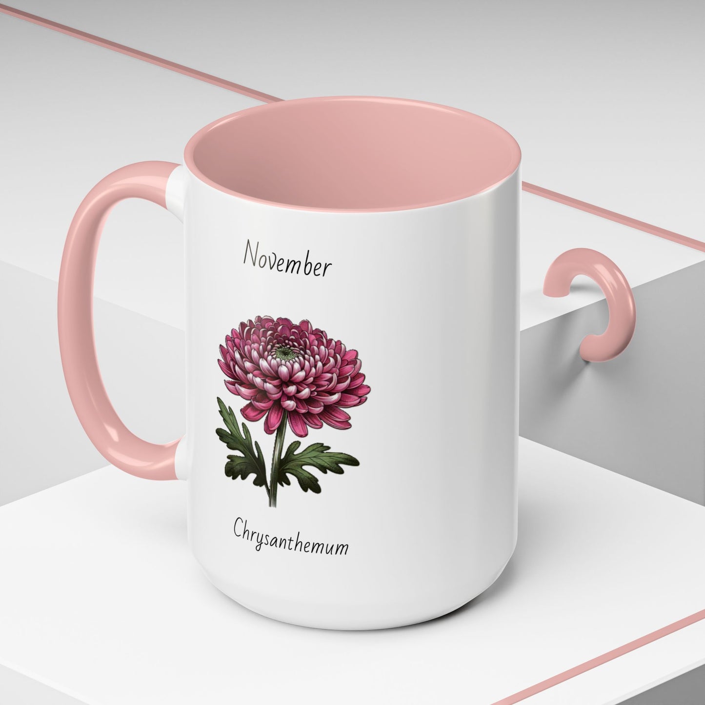 November Coffee Mug Flower Coffee Mug, November Birth Month Flower - Chrysanthemum, November Birthday Gift Flower Mug