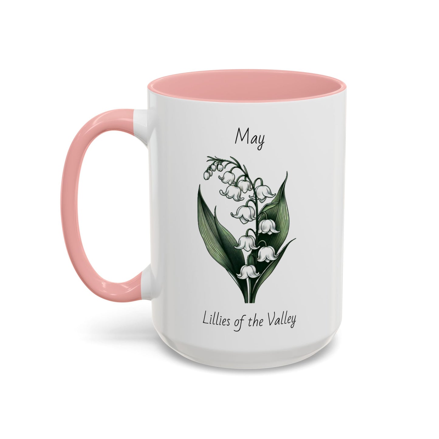 May Coffee Mug Flower Coffee Mug, May Birth Flower - Lillies Of The Valley, Birthday Gift Flower Mug