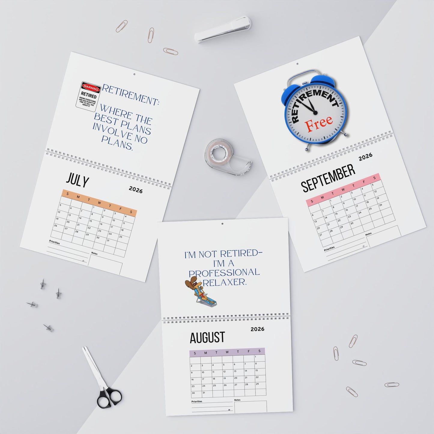 Retirement Gift For Woman, Retirement Calendar For Retiree Gift, 2026 Monthly Planner, Funny Retirement Wall Calendar, 2026 Retiree Calendar