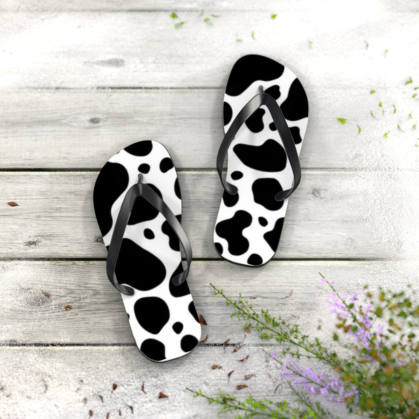 Mens Flip Flops in Dalmatian Print, Fun Sandals for Men, Bachelor Party Flip Flops, Gift for Father, Gift for Dad, Animal Design Sandals