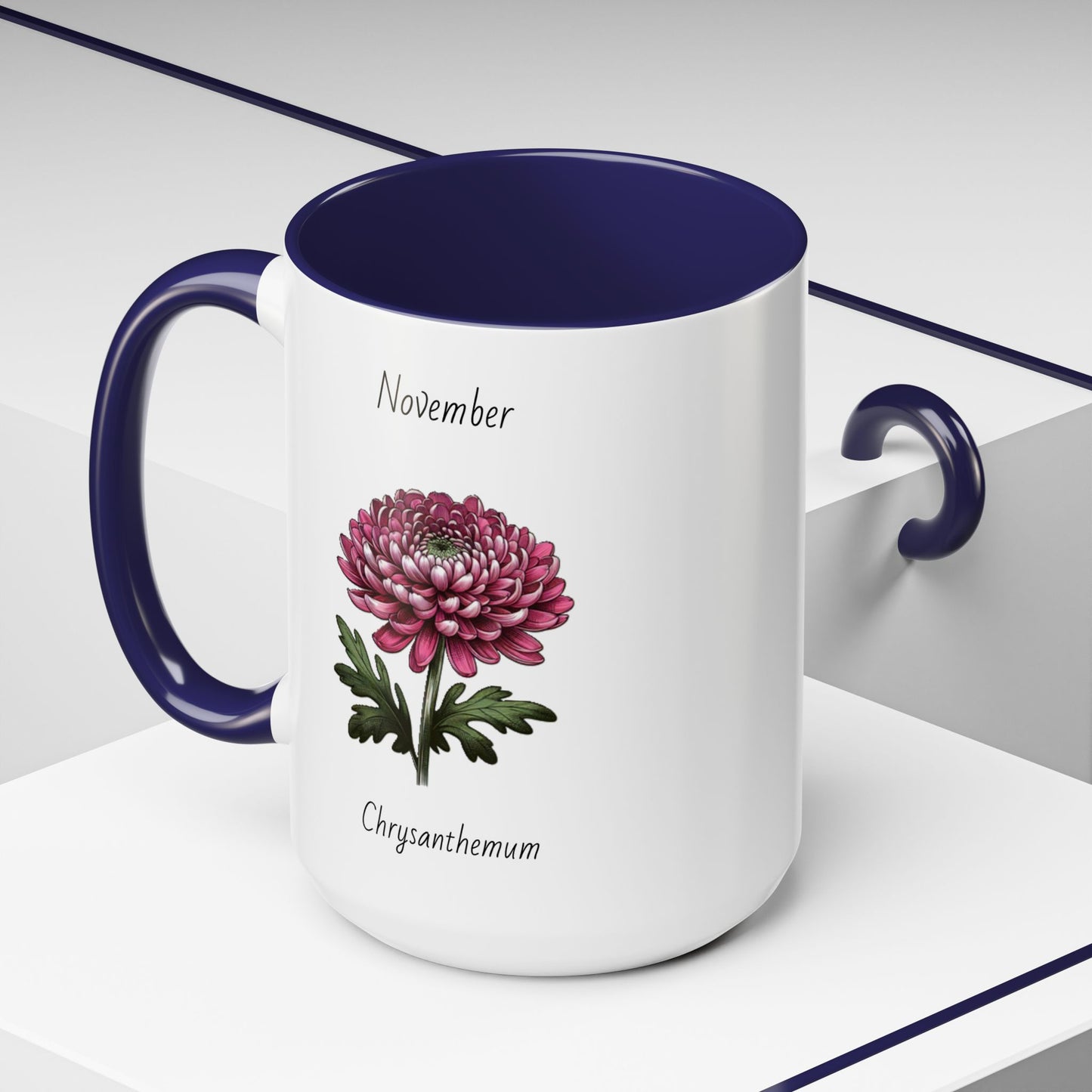 November Coffee Mug Flower Coffee Mug, November Birth Month Flower - Chrysanthemum, November Birthday Gift Flower Mug