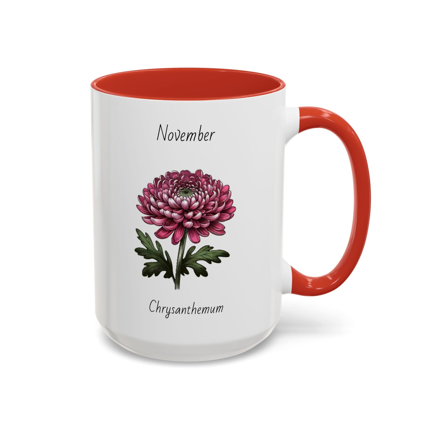 November Coffee Mug Flower Coffee Mug, November Birth Month Flower - Chrysanthemum, November Birthday Gift Flower Mug