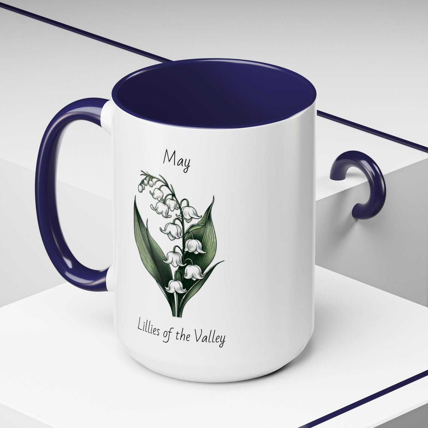 May Coffee Mug Flower Coffee Mug, May Birth Flower - Lillies Of The Valley, Birthday Gift Flower Mug