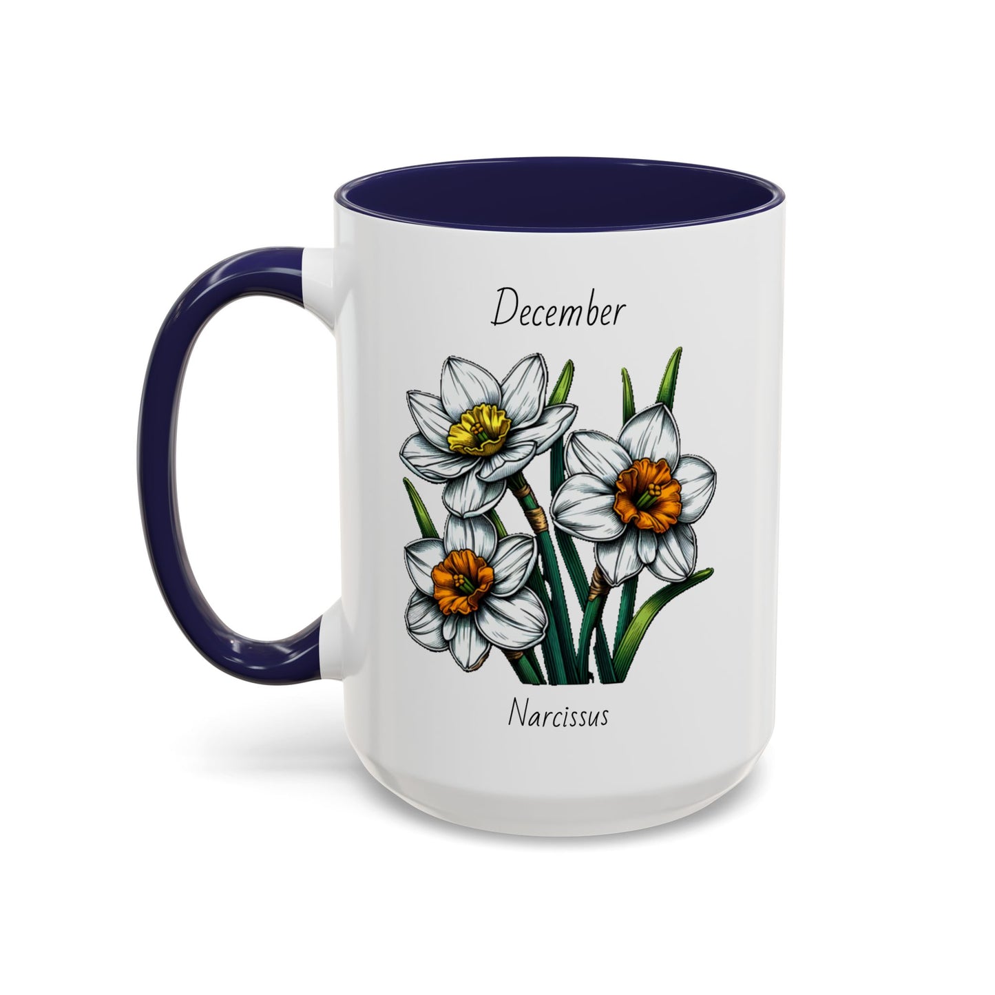 December Coffee Mug Flower Coffee Mug, December Birth Month Flower - Narcissus, December Birthday Gift Flower Mug
