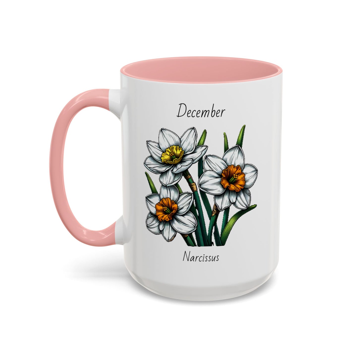 December Coffee Mug Flower Coffee Mug, December Birth Month Flower - Narcissus, December Birthday Gift Flower Mug