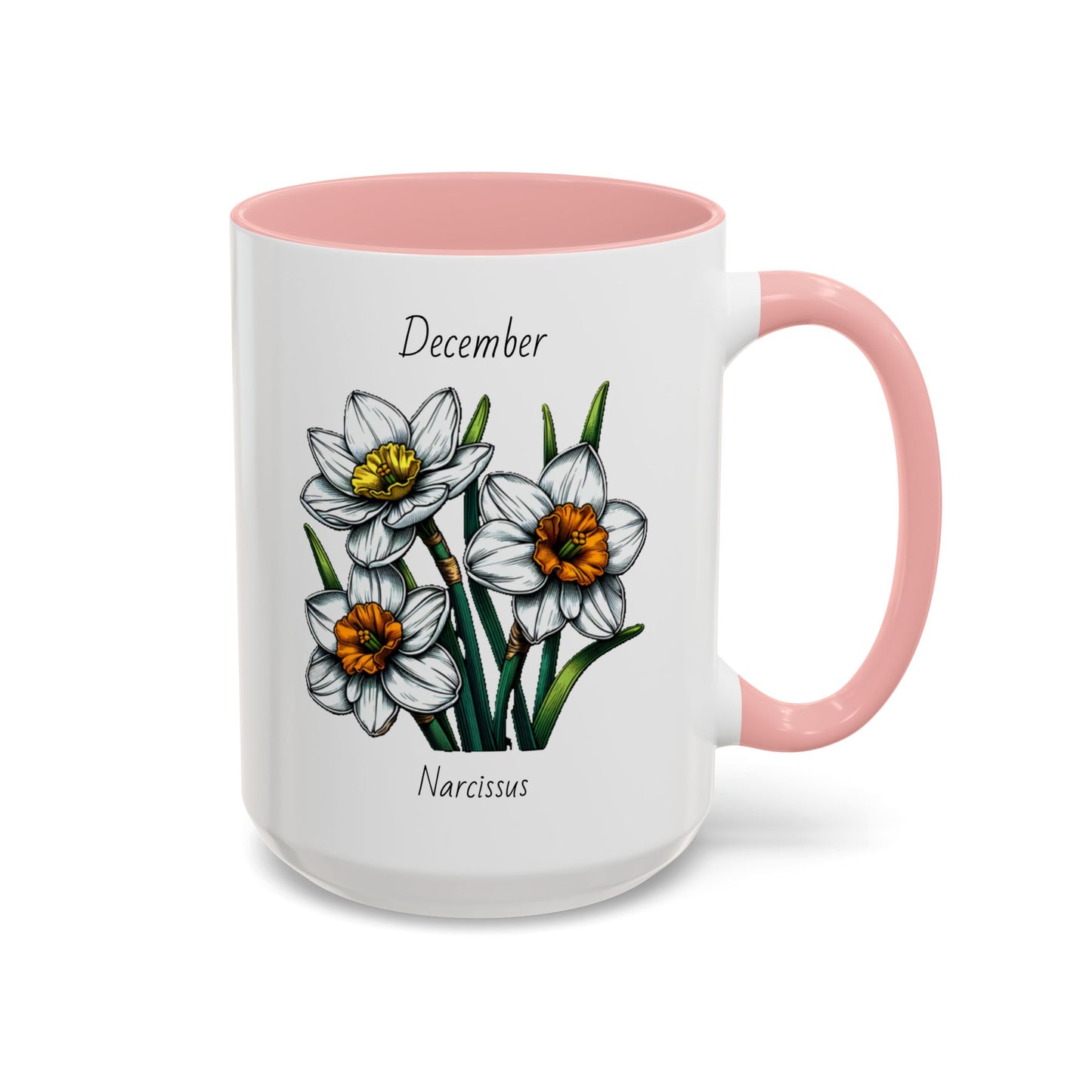 December Coffee Mug Flower Coffee Mug, December Birth Month Flower - Narcissus, December Birthday Gift Flower Mug