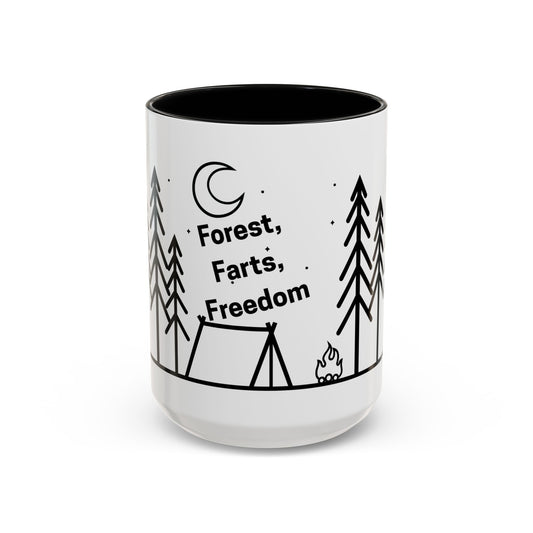Camping Coffee Mug, Camp Kitchen Mug, Camper Coffee Mug, Forest Farts Freedom Mug, Gift for Camper, Gift for Coffee Lover, RV Lover Gift