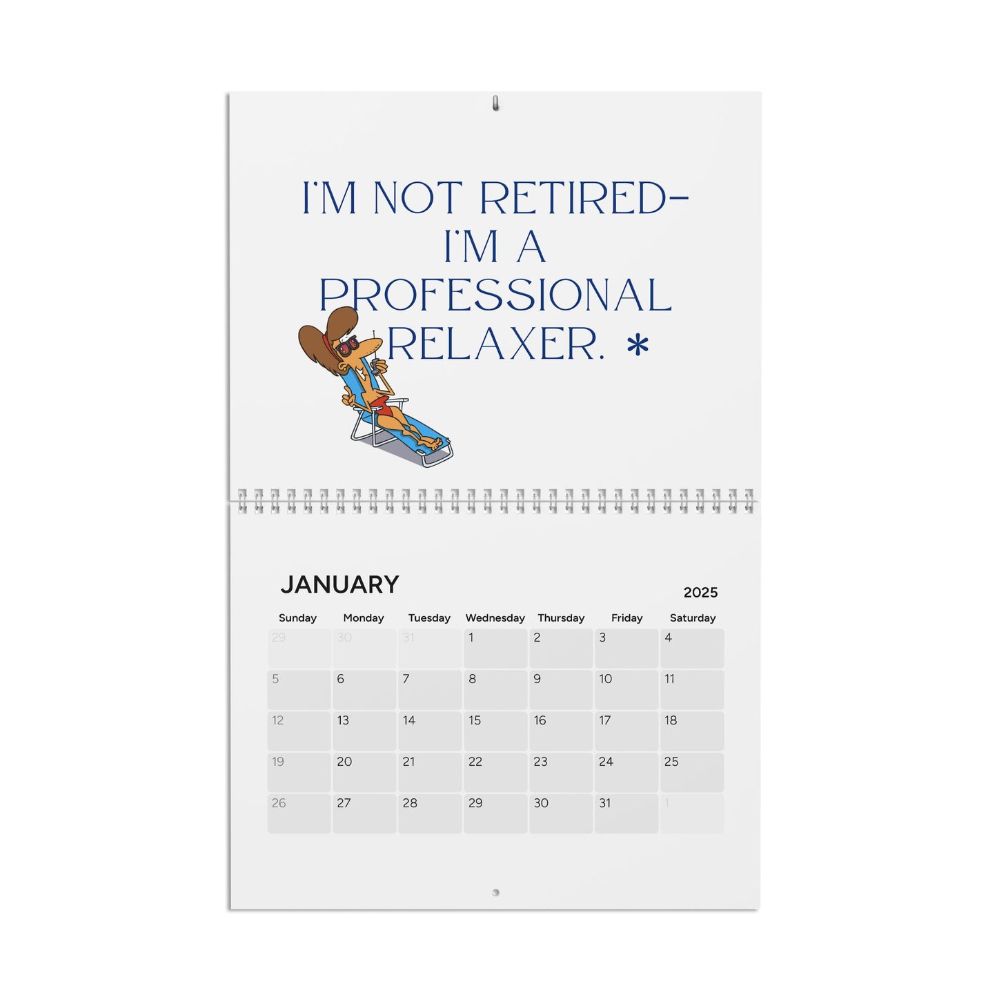 Retirement Calendar For Retiree, Funny 2025 Wall Calendar, Humorous Retirement Wall Calendar, Wall Decor, Retirement Gift