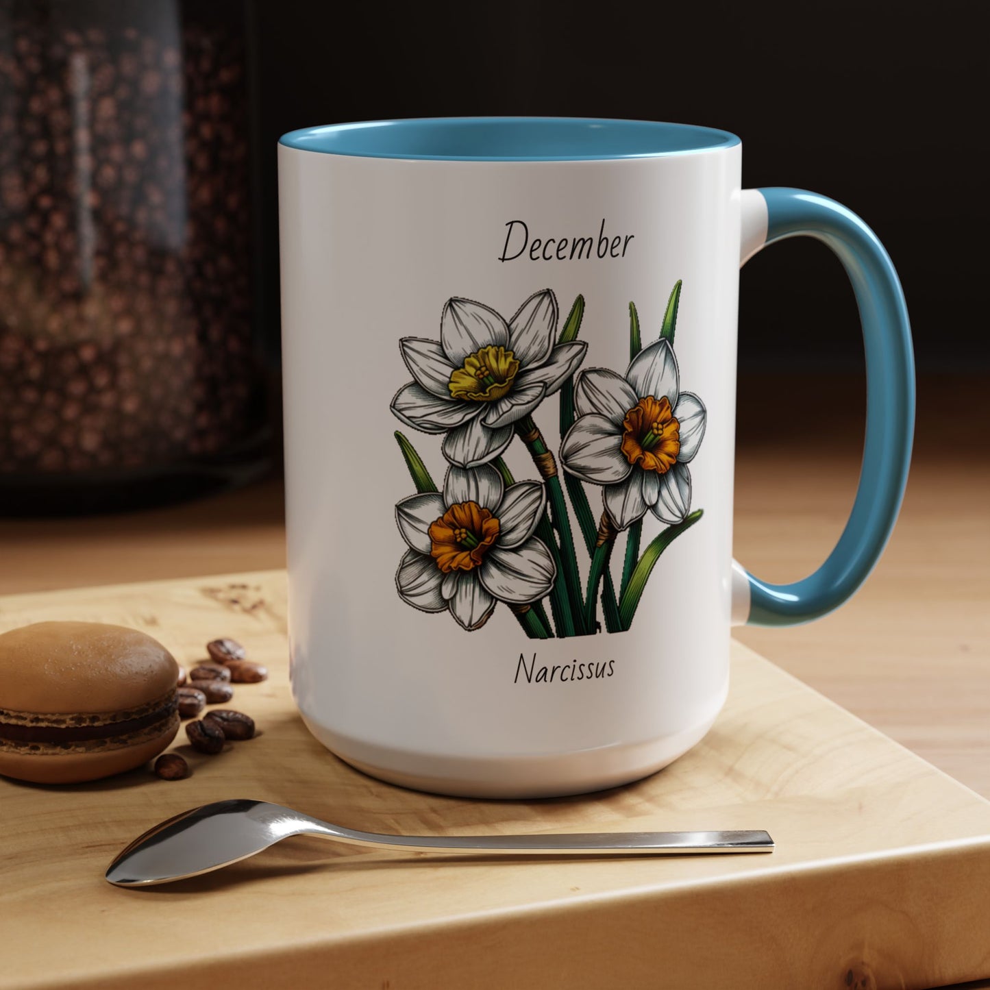 December Coffee Mug Flower Coffee Mug, December Birth Month Flower - Narcissus, December Birthday Gift Flower Mug