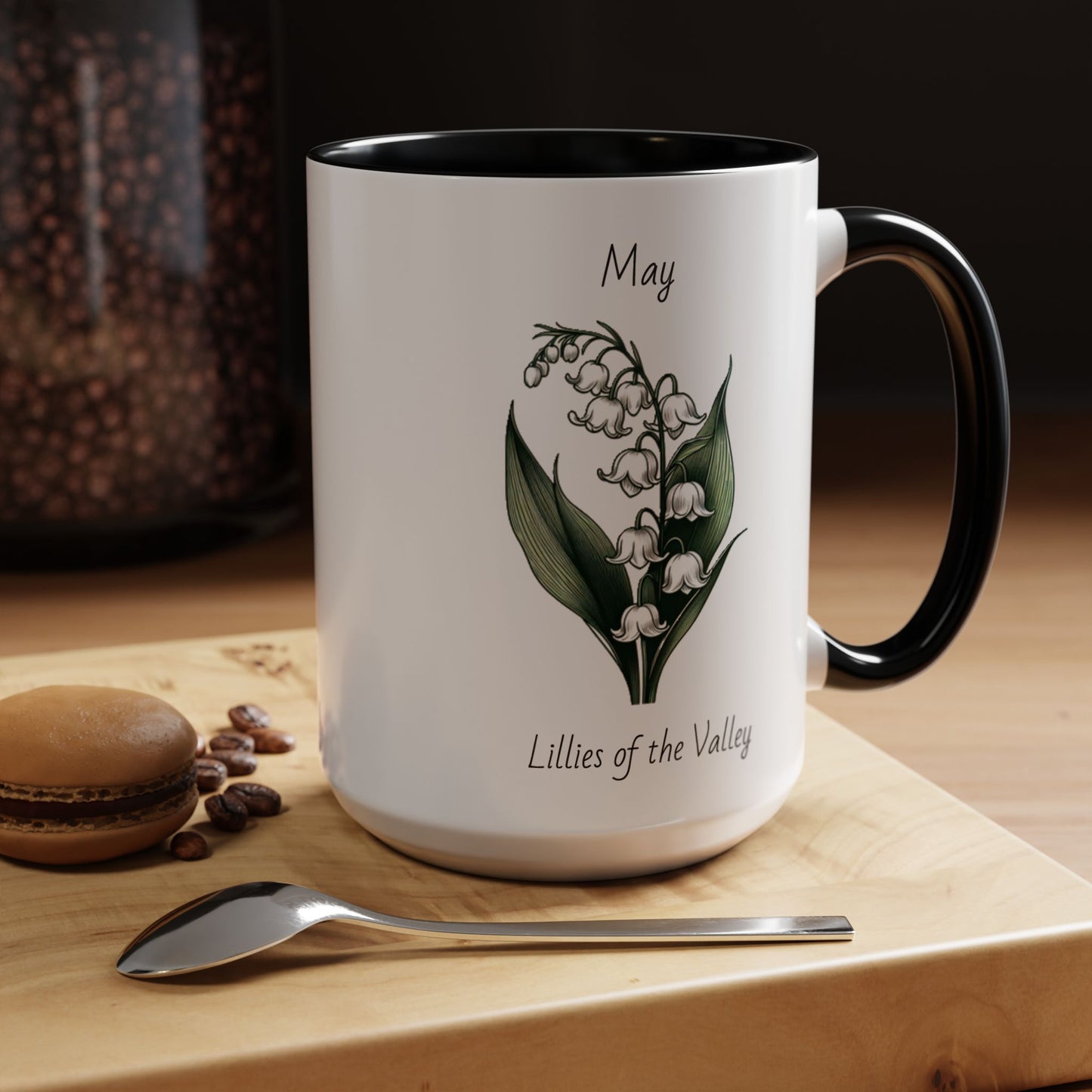 May Coffee Mug Flower Coffee Mug, May Birth Flower - Lillies Of The Valley, Birthday Gift Flower Mug
