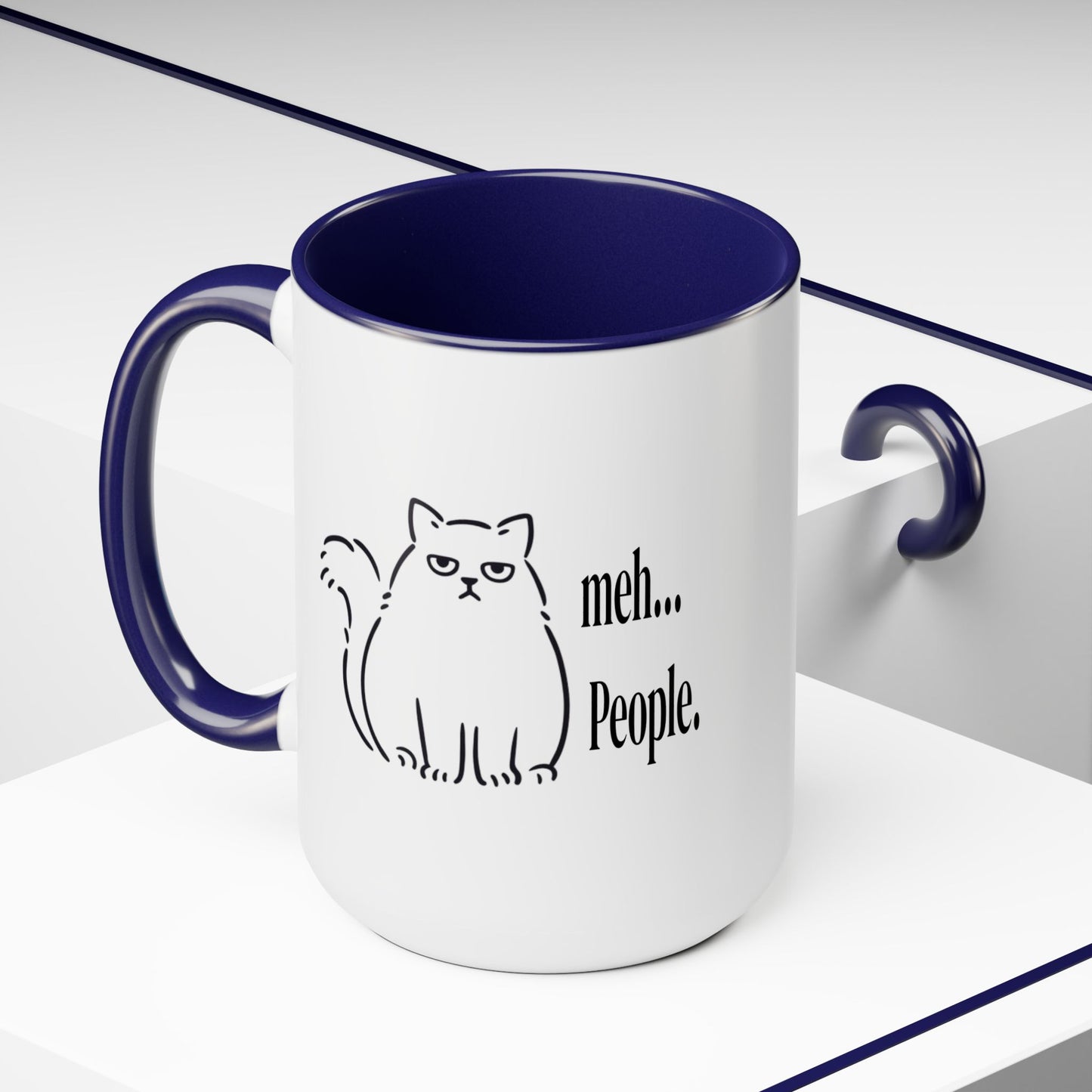 Meh...People Two-Tone Coffee Mugs, 15oz