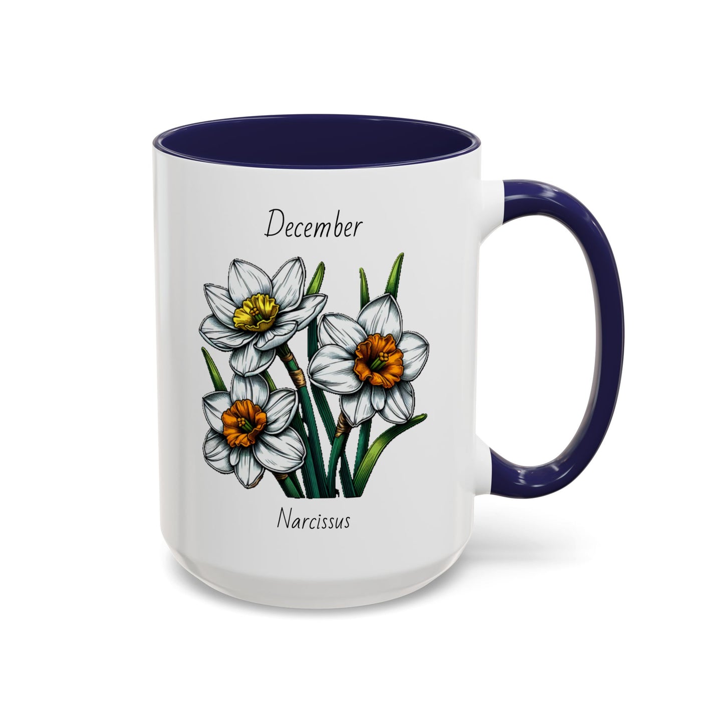 December Coffee Mug Flower Coffee Mug, December Birth Month Flower - Narcissus, December Birthday Gift Flower Mug