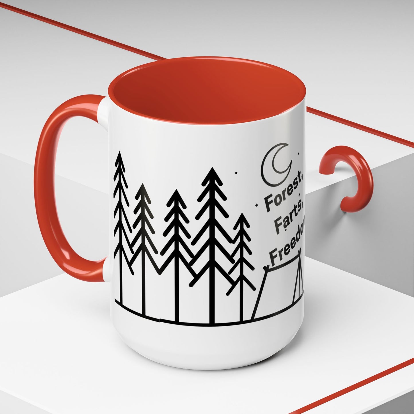 Camping Coffee Mug, Camp Kitchen Mug, Camper Coffee Mug, Forest Farts Freedom Mug, Gift for Camper, Gift for Coffee Lover, RV Lover Gift