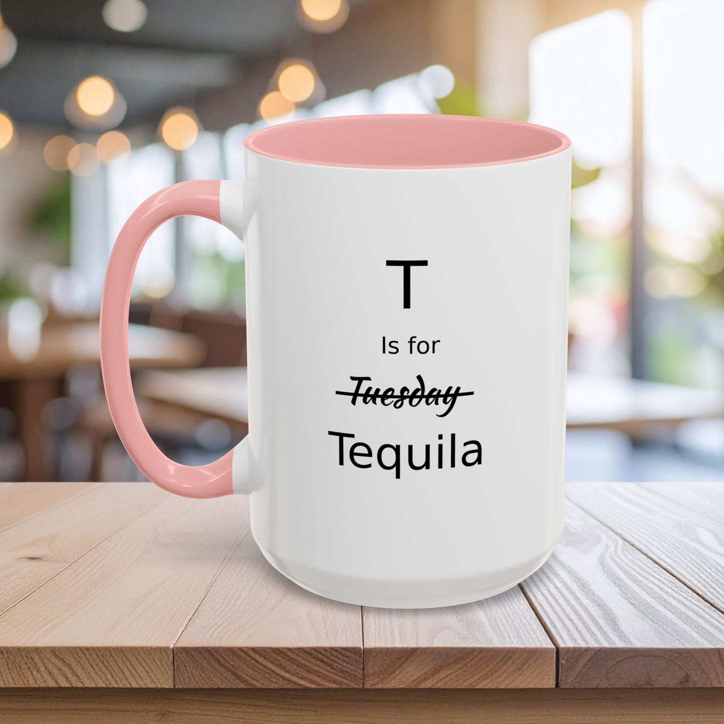 T is for Tequila Coffee Mug, 15oz, Tequila Lover's Gift, Funny Mug, Gift For Girlfriend, Party Gift For Man, Tequila Drinker Gift
