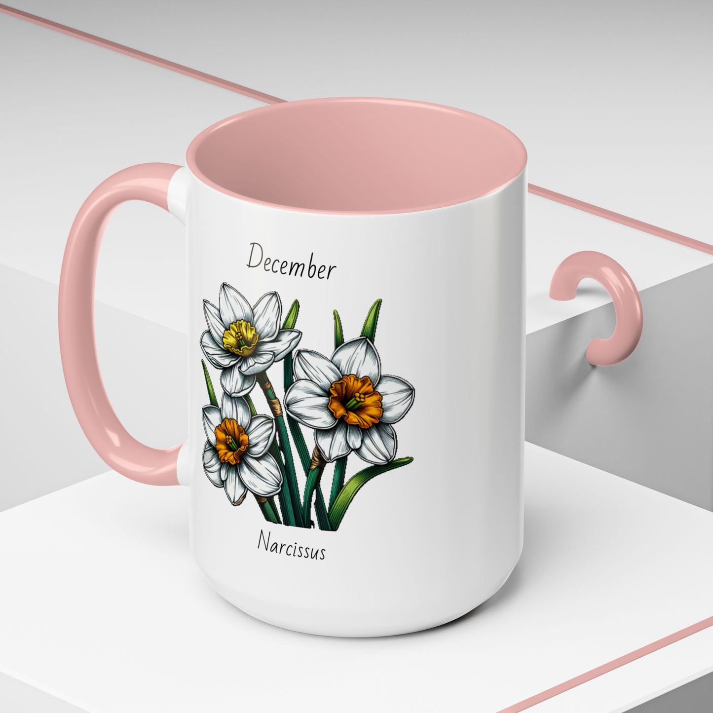 December Coffee Mug Flower Coffee Mug, December Birth Month Flower - Narcissus, December Birthday Gift Flower Mug