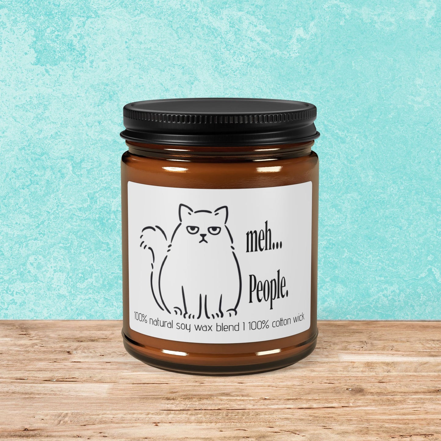 Scented Soy Candle, 100% Natural Soy Candle, Sarcastic Meh...People, Amber Jar Candle, Sarcastic Scented Candle, Gift For Introverts