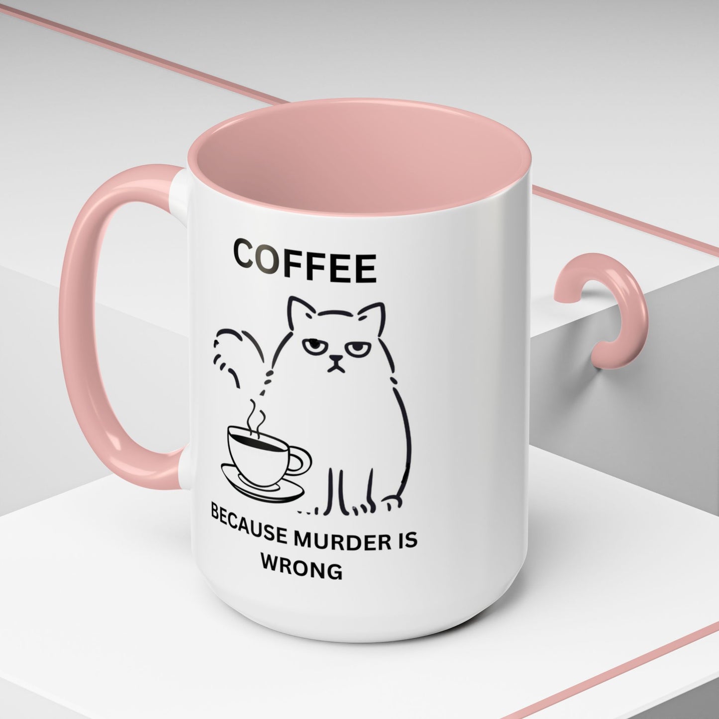 Funny Coffee Mug, Sarcastic Coffee Mug, Coffee vs Murder Mug, Coffee Lover Gift, Gift For Cat Lover, Cat Mom Gift, Sassy Cat Coffee Mug