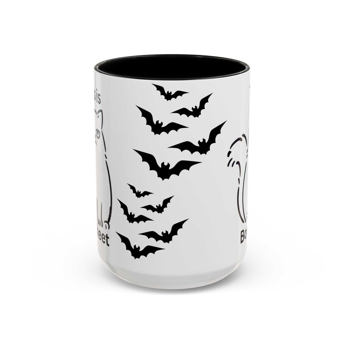 Halloween Coffee Mug, Gift for Halloween, Cat Lover Mug, Sarcastic Cat Coffee Mug, Cat Lover Gift, Gift For Cat Owner, Scary Halloween Mug, Bat Coffee Mug