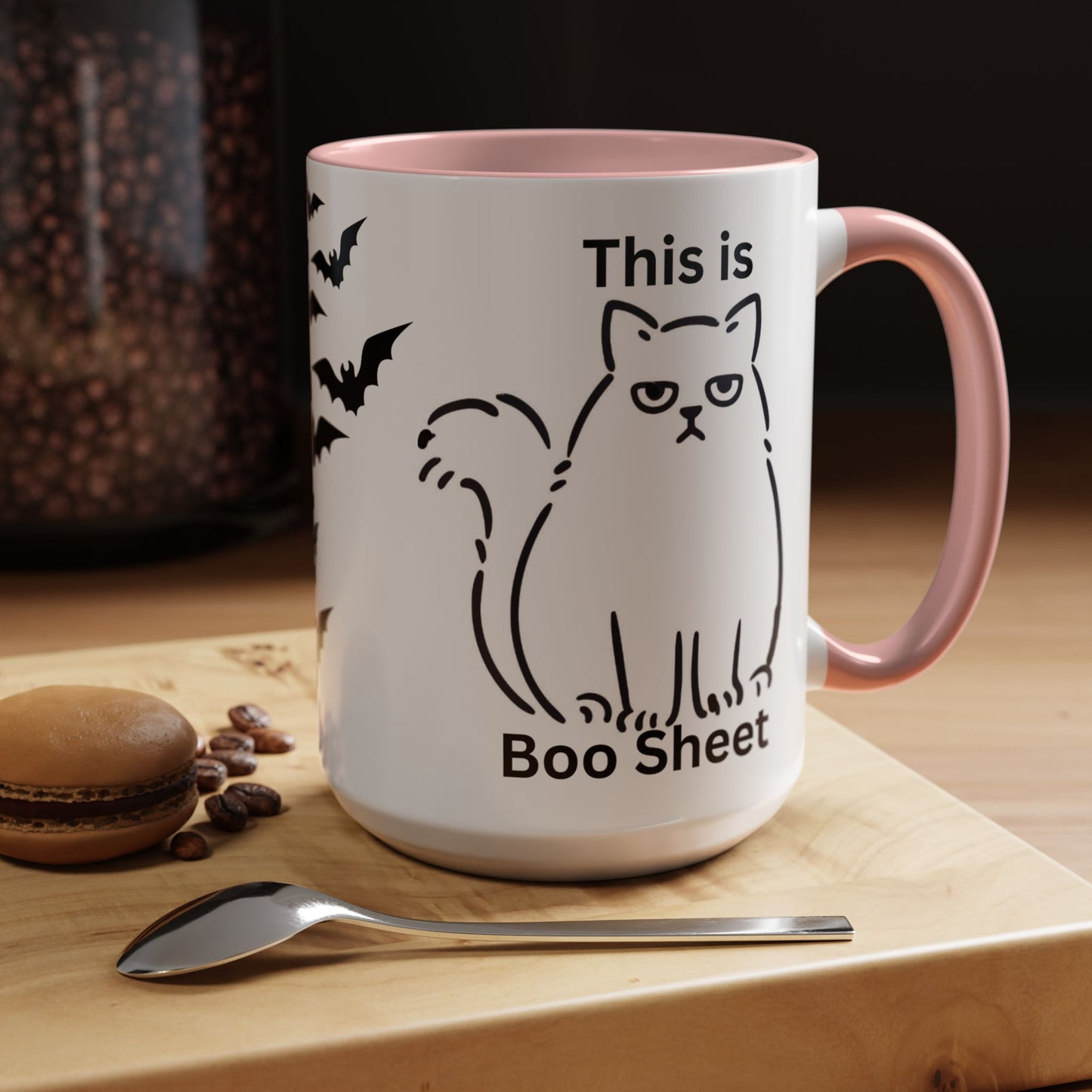 Halloween Coffee Mug, Gift for Halloween, Cat Lover Mug, Sarcastic Cat Coffee Mug, Cat Lover Gift, Gift For Cat Owner, Scary Halloween Mug, Bat Coffee Mug