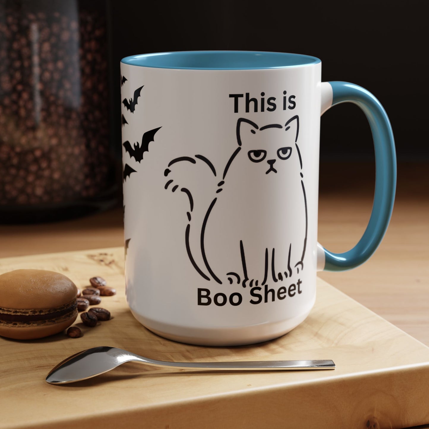 Halloween Coffee Mug, Gift for Halloween, Cat Lover Mug, Sarcastic Cat Coffee Mug, Cat Lover Gift, Gift For Cat Owner, Scary Halloween Mug, Bat Coffee Mug