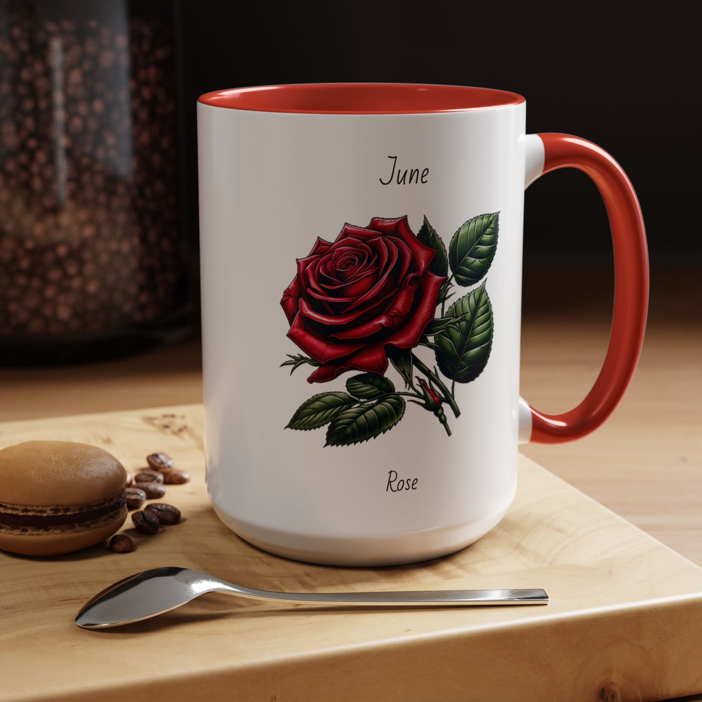 June Coffee Mug Flower Coffee Mug, June Birth Month Flower - Rose, Birthday Gift Flower, Girlfriend Gift, Coffee Lover Gift
