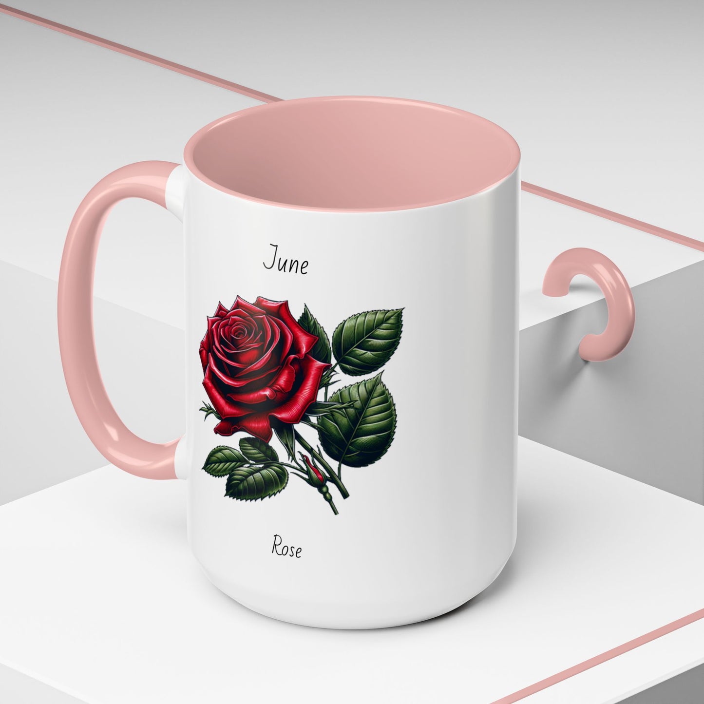 June Coffee Mug Flower Coffee Mug, June Birth Month Flower - Rose, Birthday Gift Flower, Girlfriend Gift, Coffee Lover Gift