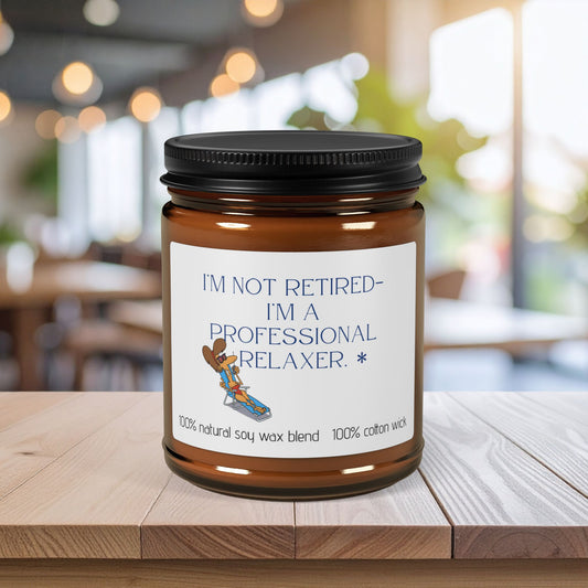 Gift For Retiree, Scented Soy Candle, 100% Natural Soy Candle, Retirement Gift For Woman, Amber Jar Candle, Scented Candle, Professional Relaxer Candle