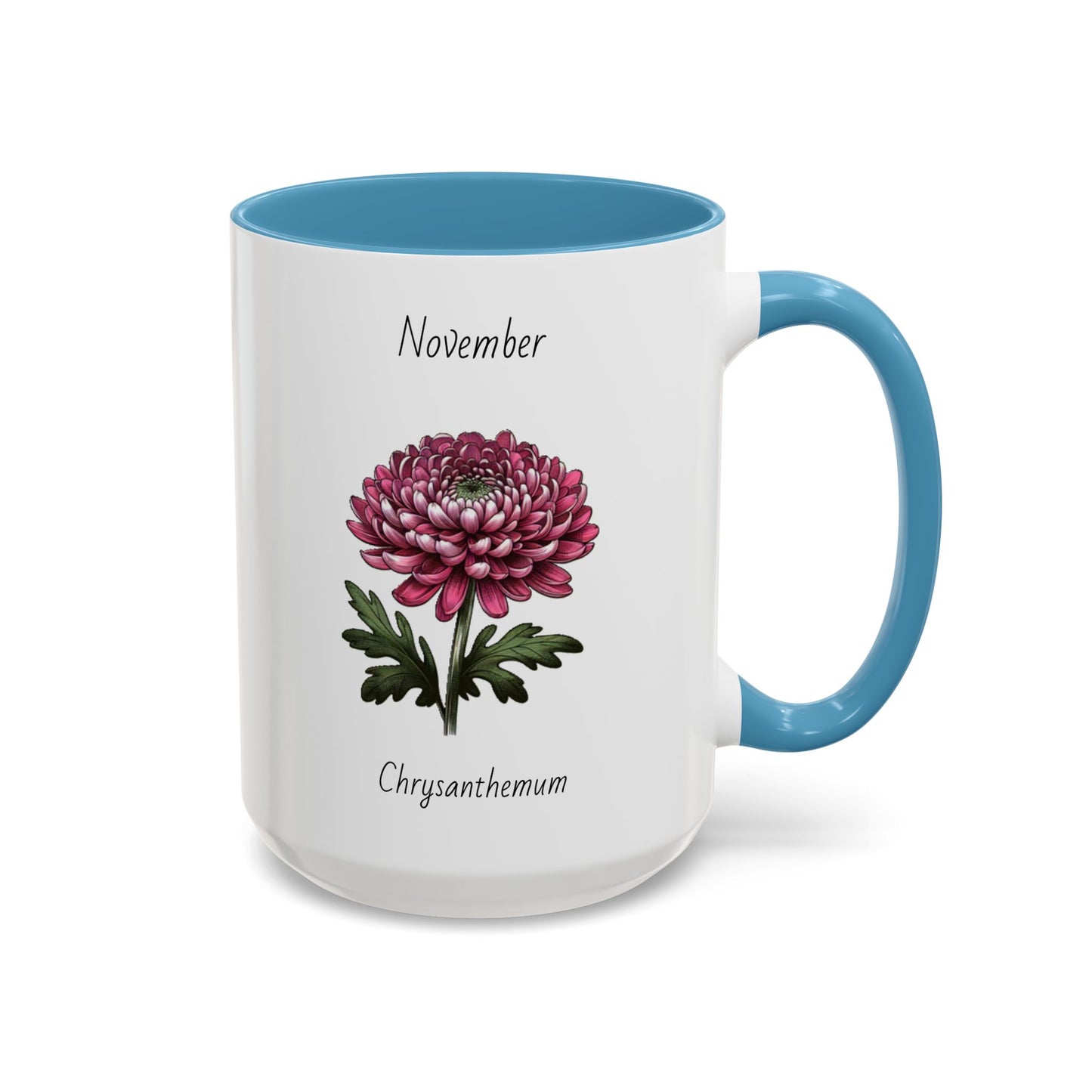 November Coffee Mug Flower Coffee Mug, November Birth Month Flower - Chrysanthemum, November Birthday Gift Flower Mug