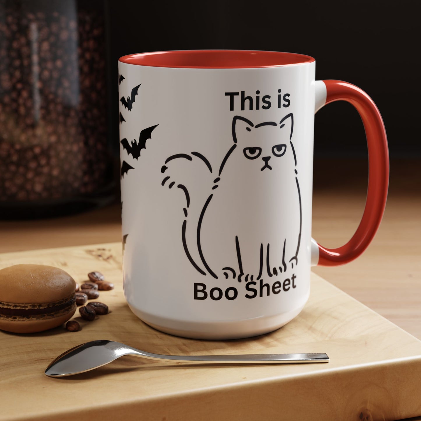 Halloween Coffee Mug, Gift for Halloween, Cat Lover Mug, Sarcastic Cat Coffee Mug, Cat Lover Gift, Gift For Cat Owner, Scary Halloween Mug, Bat Coffee Mug