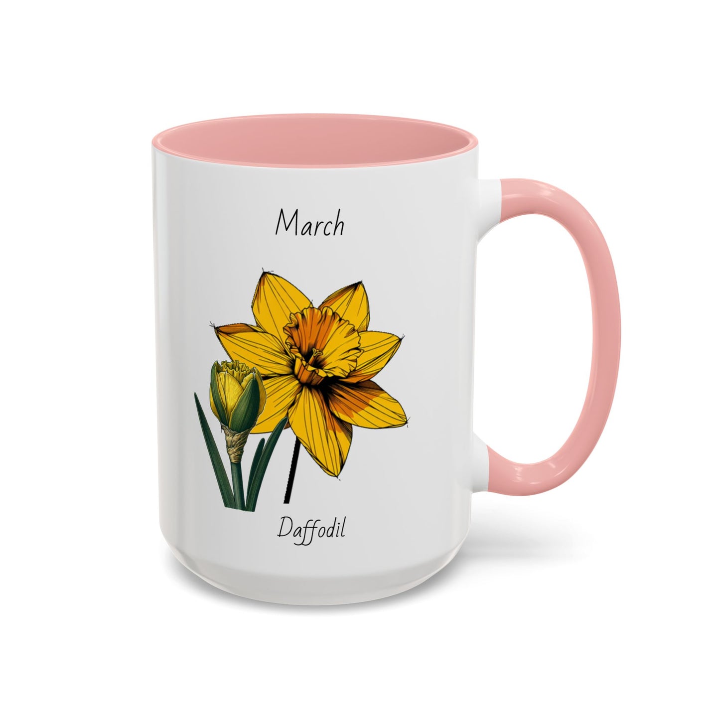 March Coffee Mug Flower Coffee Mug, March Birth Month Flower - Daffodil, Birthday Gift Flower, Girlfriend Gift