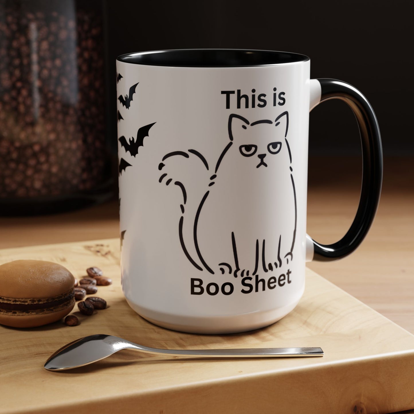 Halloween Coffee Mug, Gift for Halloween, Cat Lover Mug, Sarcastic Cat Coffee Mug, Cat Lover Gift, Gift For Cat Owner, Scary Halloween Mug, Bat Coffee Mug